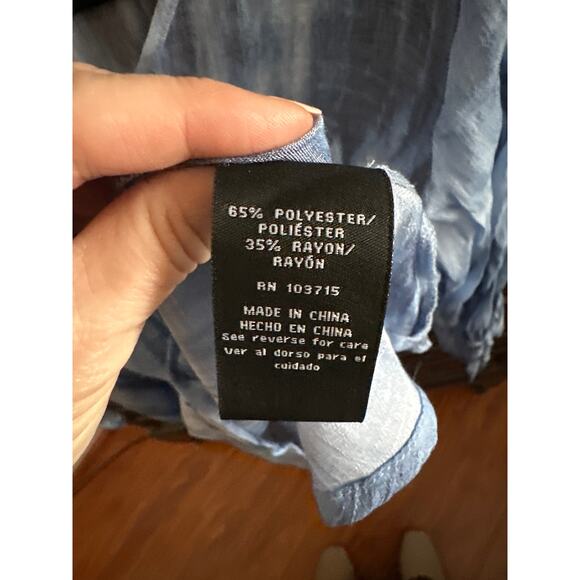 Zac‎ & Rachel Women’s Top Blouse Flowy Gray White Tye Dye Like Sz M - Picture 4 of 7